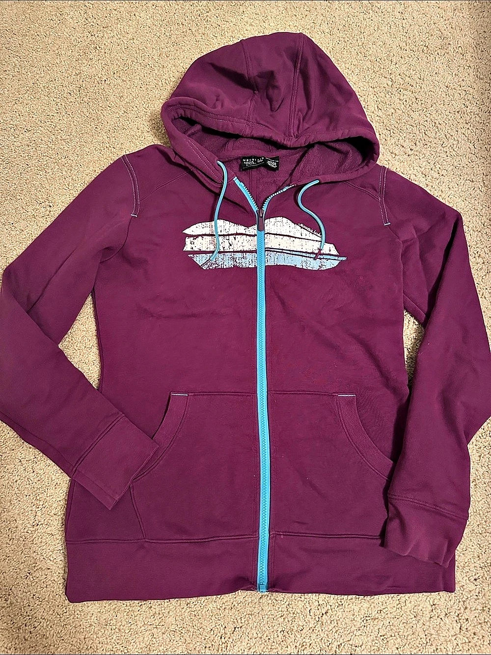 Mountain Hardwear Women's Full-Zip Hoodie Purple & Blue Zip Large